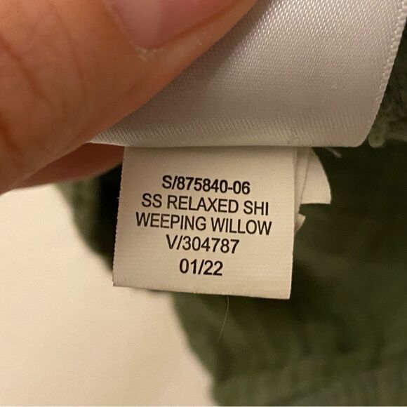 Old navy sage  green muslin cotton button front Top blouse oversized cropped XL - Picture 8 of 9